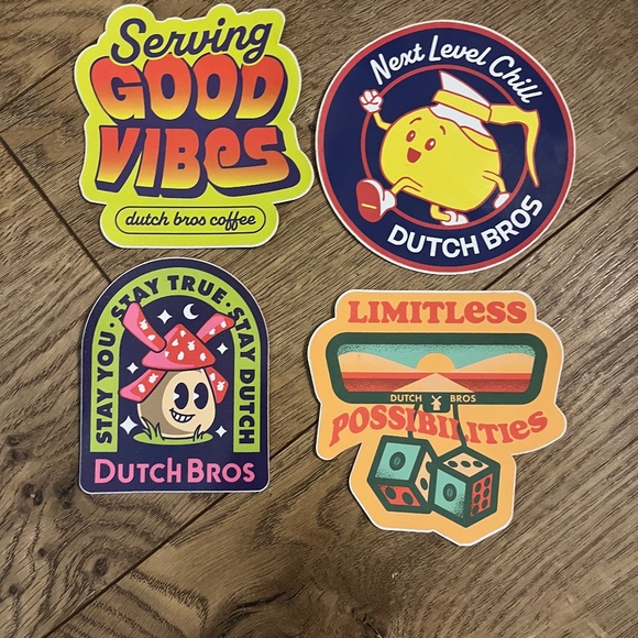Dutch bros sticker bundle set of 4 - Picture 1 of 2
